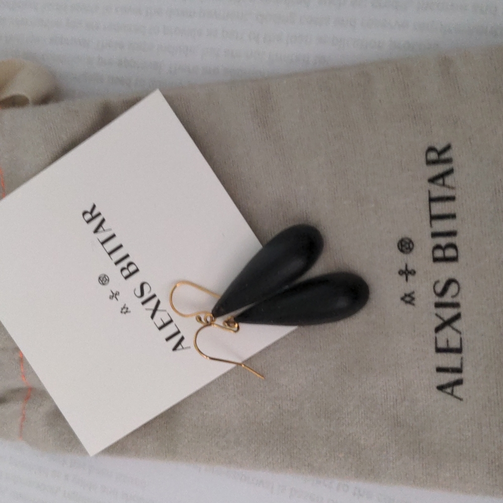 Alexis Bittar Black Lucite Drop Earrings